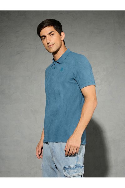 Technosport By Styli Men Jacquard Slim Fit Sports Polo