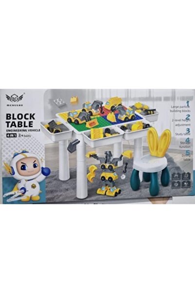 Biki Children's Double-Sided Activity Table: 4-in-1 Fun and Unlimited Learning! | Engineering Toy