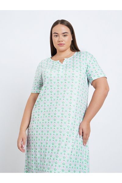 Styli Plus All Over Print Nightdress
