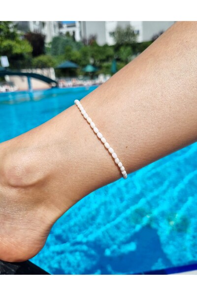 NEMOR STUDIO White Coral Natural Stone Anklet