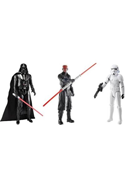 Hasbro Set 3 Figurines Star Wars Titan Hero Series, Hasbro, Darth Vader, Stormtrooper, Darth Maul, 10 cm