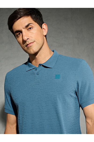Technosport By Styli Men Jacquard Slim Fit Sports Polo