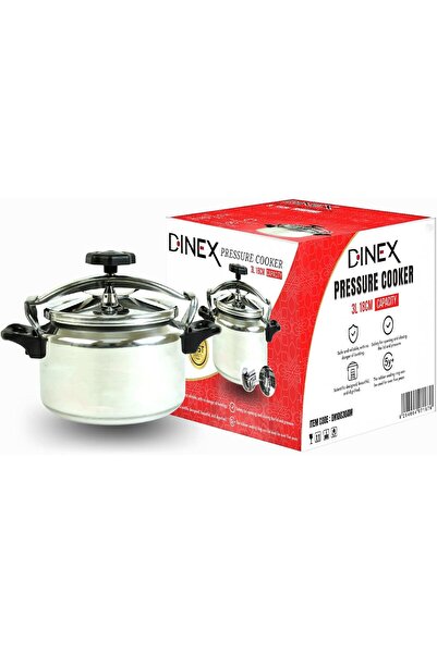 Dinex قدر ضغط سعة 3 لتر، مقاس 18 سم، فضي، 3.0 لتر، من