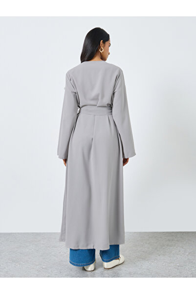 Styli Beading Detail Belted Kimono