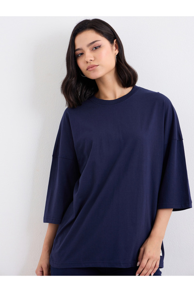 Styli Patch Detail Oversized T-Shirt and Flared Leggings Co-Ords