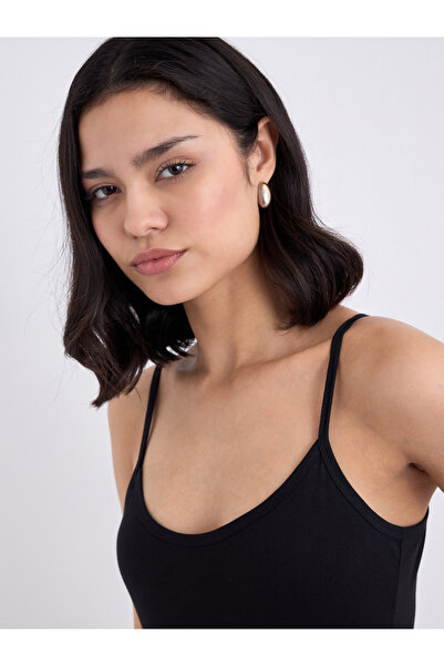 Styli Black Strappy Jersey Bodysuit
