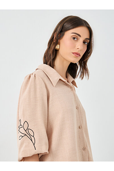 Styli Floral Embroidered Boxy Shirt and Pants Co-Ords