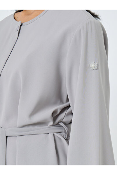 Styli Beading Detail Belted Kimono