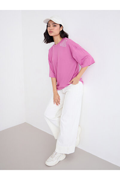 Styli تي شيرت كبير الحجم بطبعة شعار