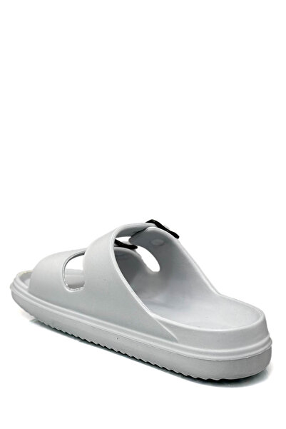 sermoda Double Buckle Lightweight Eva Summer Beach Slippers Pool Slippers Sink Slippers Gray Black