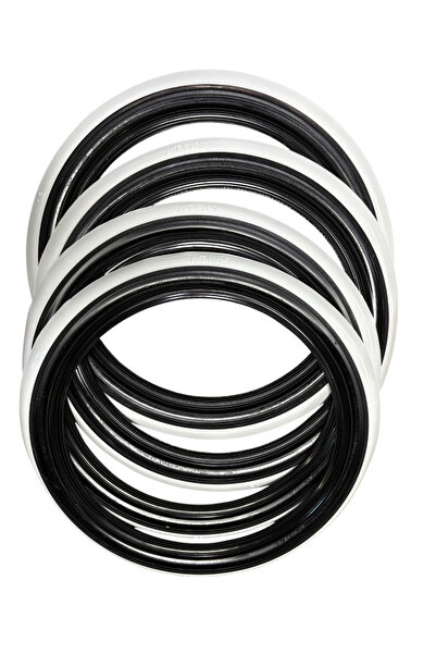 Atlas Lastik Yanağı Siyah - Beyaz 13 Jant 4' Lü Set