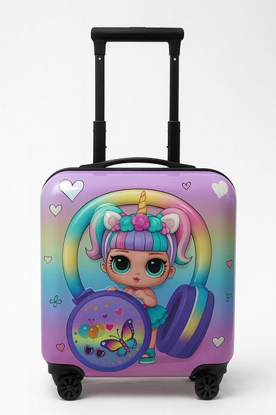 Mnuk Music Girl-Sided Polycarbonate Kids Trolley Luggage-16 Inches| MG-113