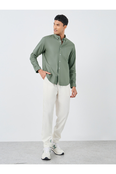 Styli Button Down Collar Regular Fit Oxford Shirt