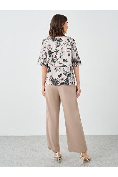 Styli Women Floral Top and Wide Leg Pants Co-Ords