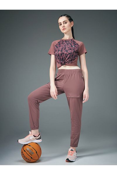 Technosport By Styli Women Solid 4-Way Stretch Relaxed Fit Joggers
