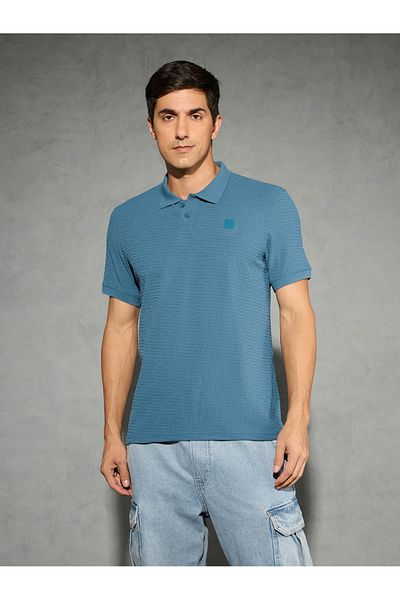 Technosport By Styli Men Jacquard Slim Fit Sports Polo