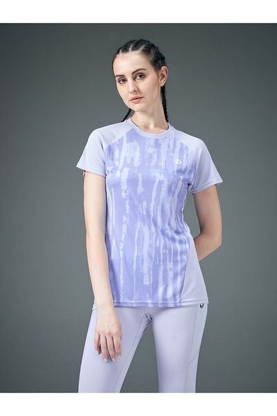 Technosport By Styli Women Blue Printed Slim Fit Top