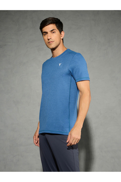 Technosport By Styli Men Solid Slim Fit Crew Neck T-Shirt