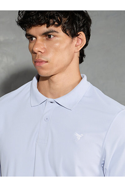 Technosport By Styli Men Light Blue Solid Slim Fit Polo