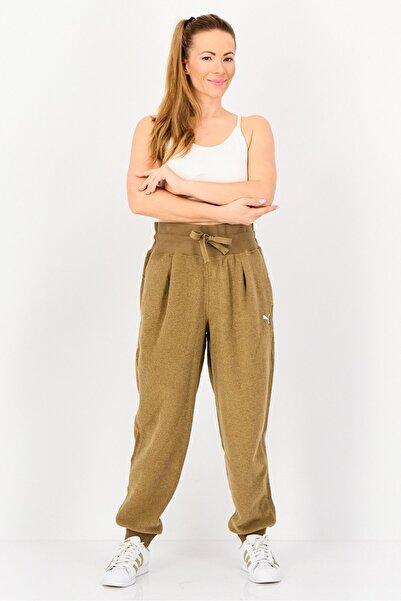 Puma Women Sportswear Fit Embroidered Logo Outdoor Sweatpants, Brown