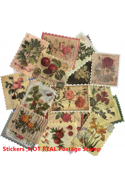 Choice ملصق ورقي على شكل زهرة عتيقة، 60 قطعة، طابع بريدي عتيق، جمالي، كلاسيكي، للقصاصات