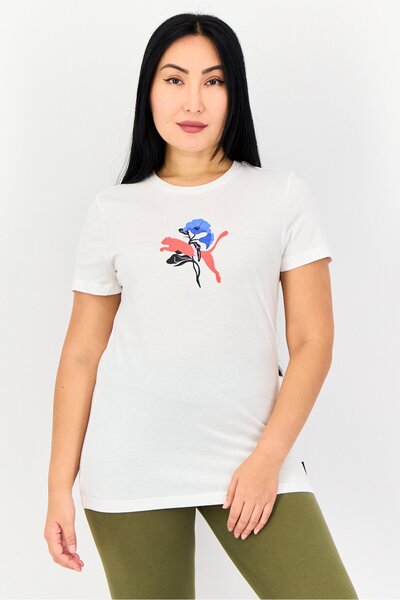 Puma Women Sportswear Fit Short Sleeve Outdoor T-Shirt, White