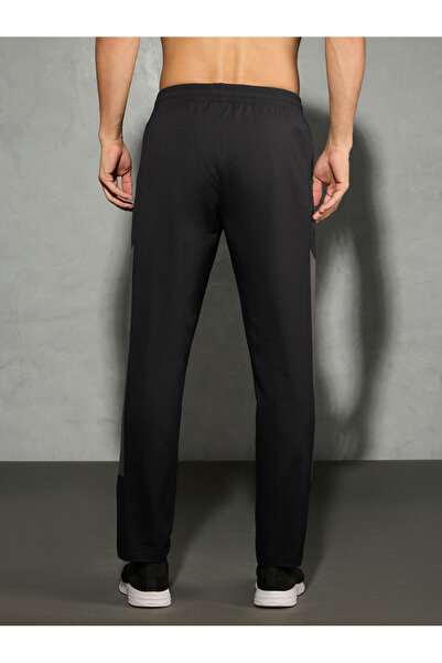 Technosport By Styli Men Black Relaxed Fit Contrast Panel Track Pants
