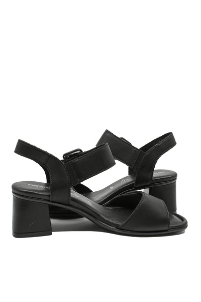 Remonte Elegant Women's Sandals from Genuine Black Leather with Adjustable Straps