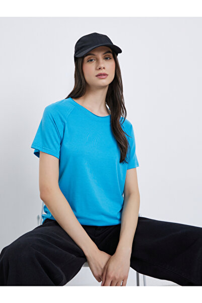 Styli Women Blue Round Neck T-Shirt