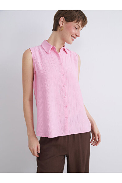 LC Waikiki Pink Muslin Women's Shirt