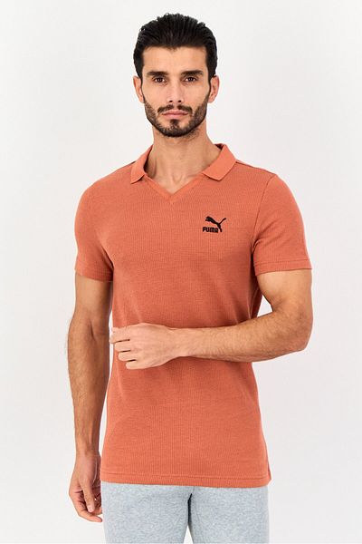 Puma Men Slim Fit Short Sleeves Outdoor Polo Shirt, Cider Red
