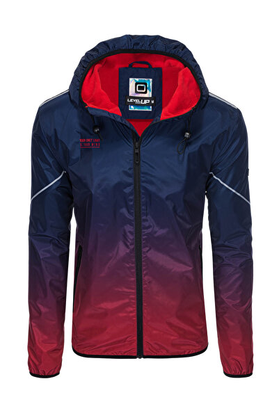 OMBRE Herren Sportjacke mit Reflektoren - Marineblau und Rot V3 OM-JANP-0105