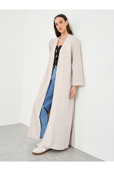 Styli Women Off White Front Open Regular Fit Kimono