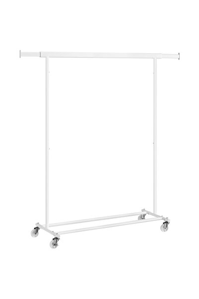 SONGMICS Ράφι ρούχων με επεκτεινόμενη άνω ράγα, με ρόδες, ρυθμιζόμενο πλάτος,...