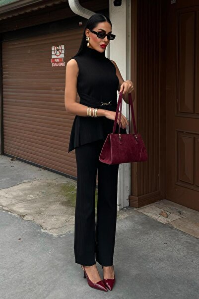 Lijuri Rose Dik Yaka Fitilli Takım 9946