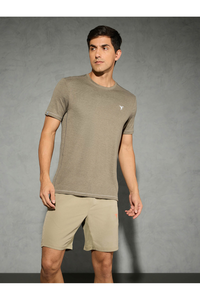 Technosport By Styli Men Solid Slim Fit Crew Neck T-Shirt
