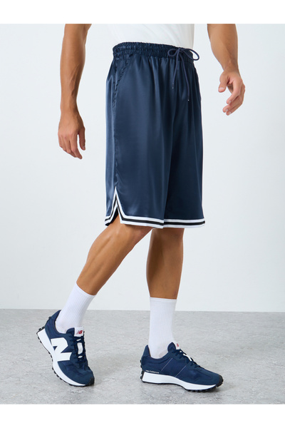 Styli Basketball Woven Shorts with Tape Hem Detail