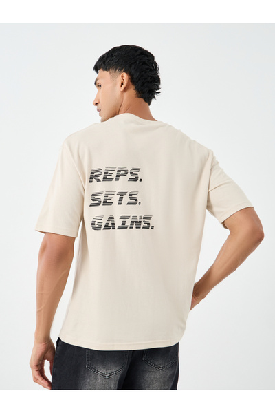 Styli Cotton Rich Back Print Oversized Athleisure T-Shirt