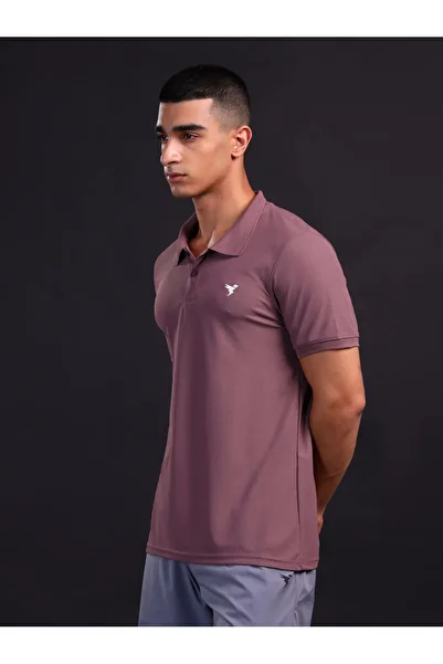 Technosport By Styli Men Purple Solid Slim Fit Polo