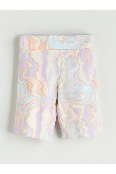 LC Waikiki Quality Parts from Celebi Store |   Batik Patterned Girl's Short Leggings with Elastic Waist