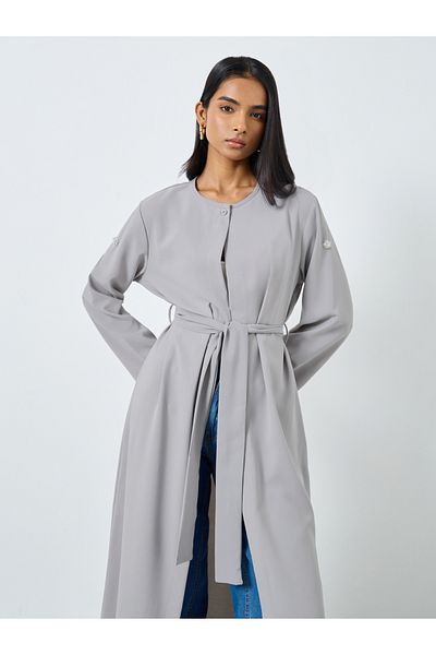 Styli Beading Detail Belted Kimono