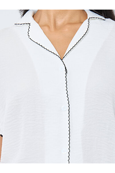 Styli Contrast Stitched Trim Buttoned Shirt