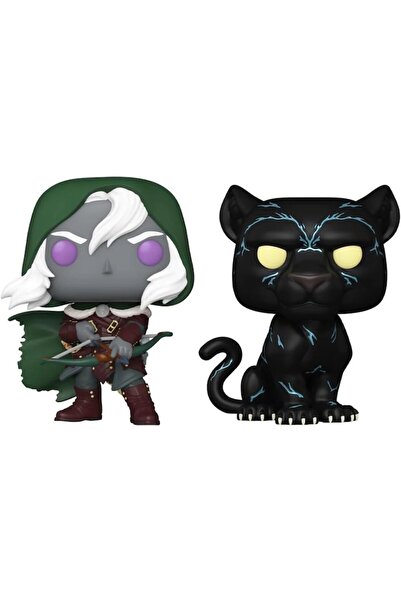 Funko Set 2 Figurines Pop Games, D&D, S2, Drizzt and Guenhwyvar, 10 cm