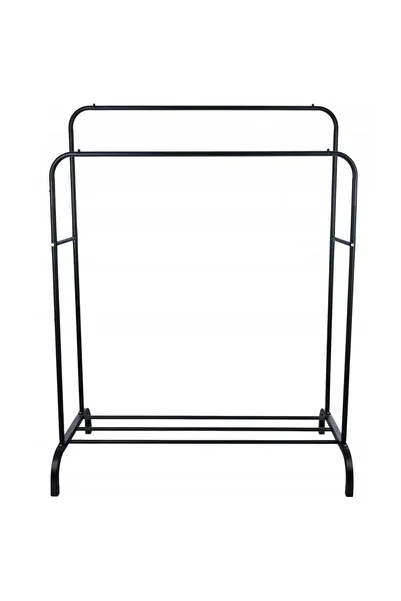SERSIMO Metal clothes rack 110x55x145 cm, with double bar and shoe shelf, black