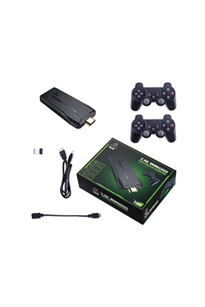 FOXMAG24 Retro Video Game Console, 2.4G Wireless, 64GB, 9 Emulators, HDMI TV, Black