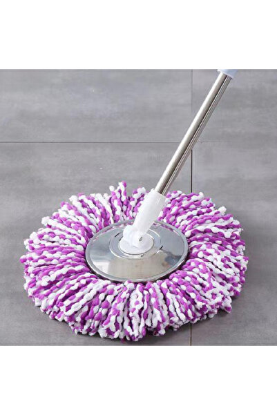 PAA-home Set 2 rezerve mop alb mov pentru capul rotativ cu diametrul de 16 cm, diametrul exterior mop 32 cm