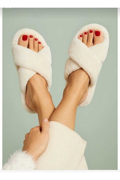 redtan Cross Band Soft House Slippers