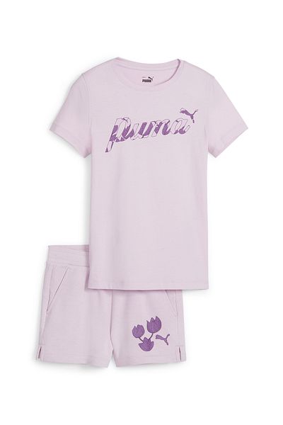 Puma Blossom Tee and Shorts/Co-ord Set - Grape Mist