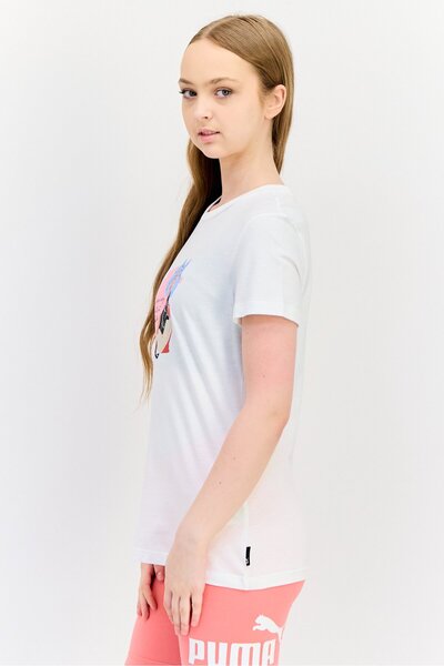 Puma Women Sportswear Fit Graphic Print Outdoor T-Shirt, White