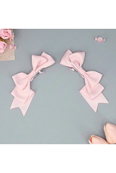 Choice مشبك شعر وردي على شكل فيونكة كاواي مصنوع يدويًا، دبوس شعر أنمي لوليتا،...